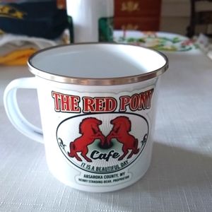 Red Pony Cafe LONGMIRE 12 oz Enamel Coffee Mug